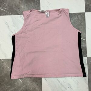 Pink and Black Sleeveless Top